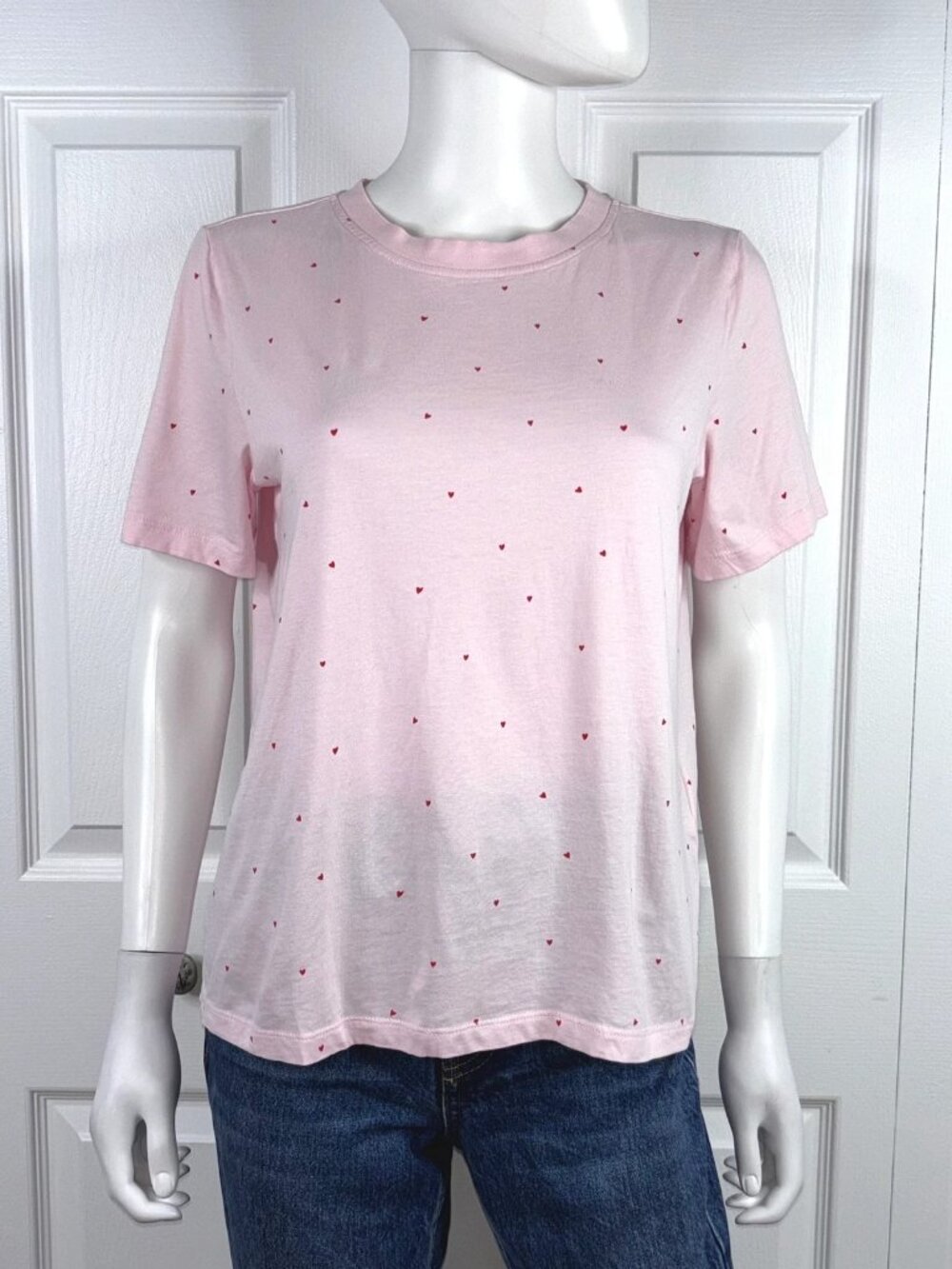 VERO MODA women's pink heart print t-shirt medium  NEW!!